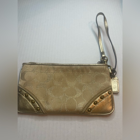 Gold Wristlet with Stud Accents - Picture 2 of 8